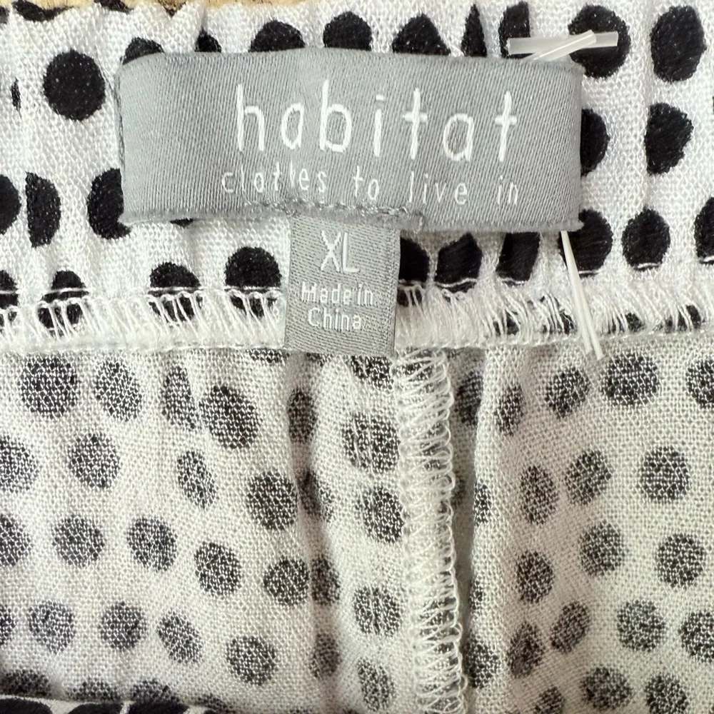 Habitat Black and White Polka Dot Wide Leg Cropped Pants Pull On EUC - Picture 7 of 9